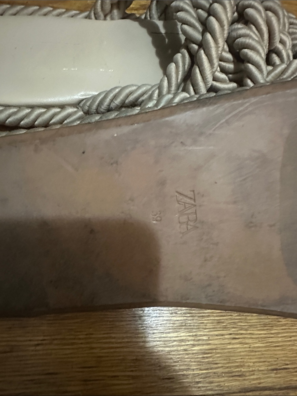 Zara Rope Knot Slide Sandals - Taupe - Picture 3 of 3